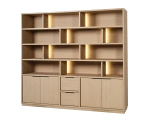 Meubar - Wandkast Veneto - WB6 - K726 - Elegant oak/Elegant black - 236x212x50cm | Belga Meubelen Best