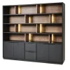 Meubar - Wandkast Veneto - WB6 - K717 - Elegant black/Old teak - 236x212x50cm | Belga Meubelen Best