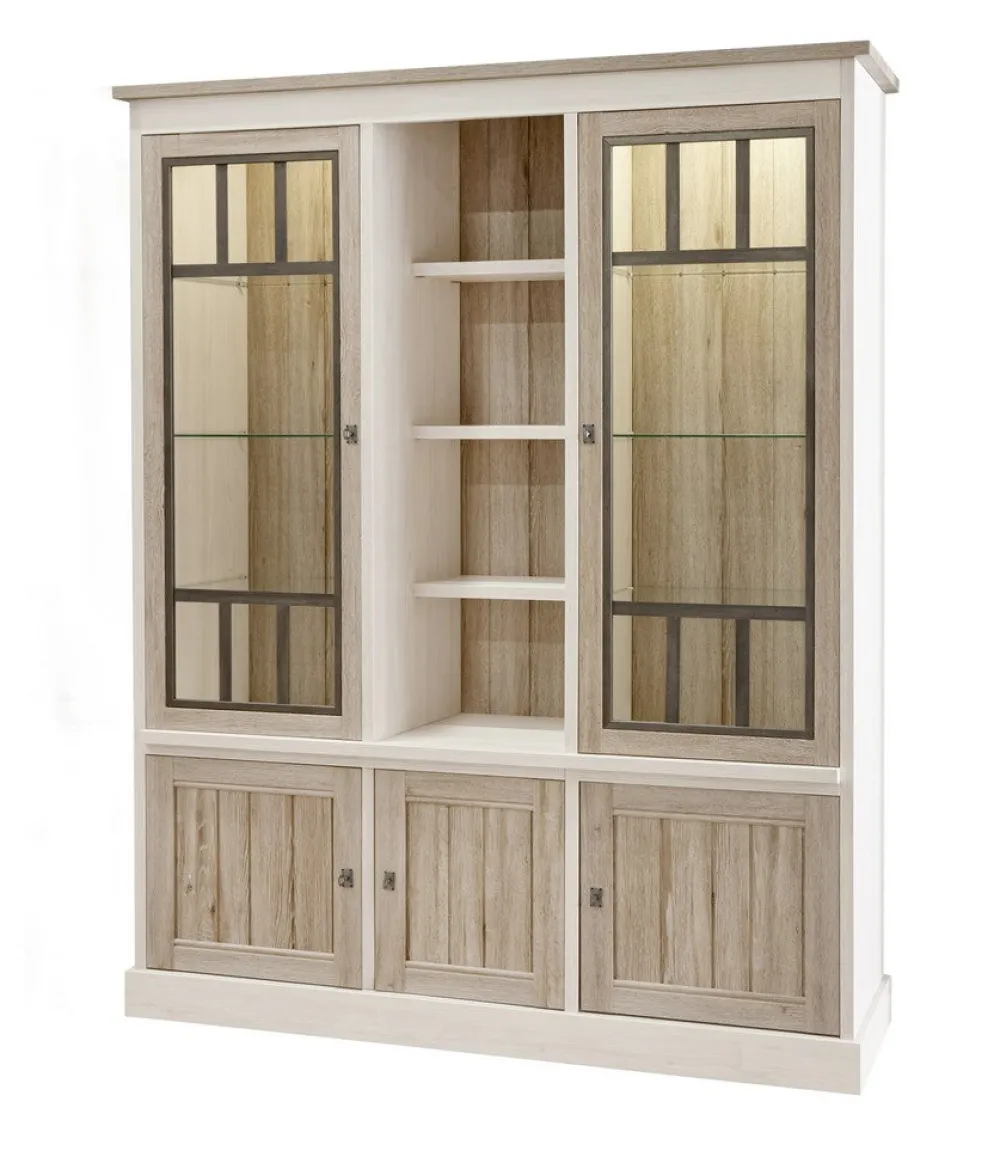 meubar__wandkast__york____0-1.webp Meubar - Wandkast York - WV3 - K499 - Lariks/Kristal eik licht bruin - 172x212x50cm | Belga Meubelen New