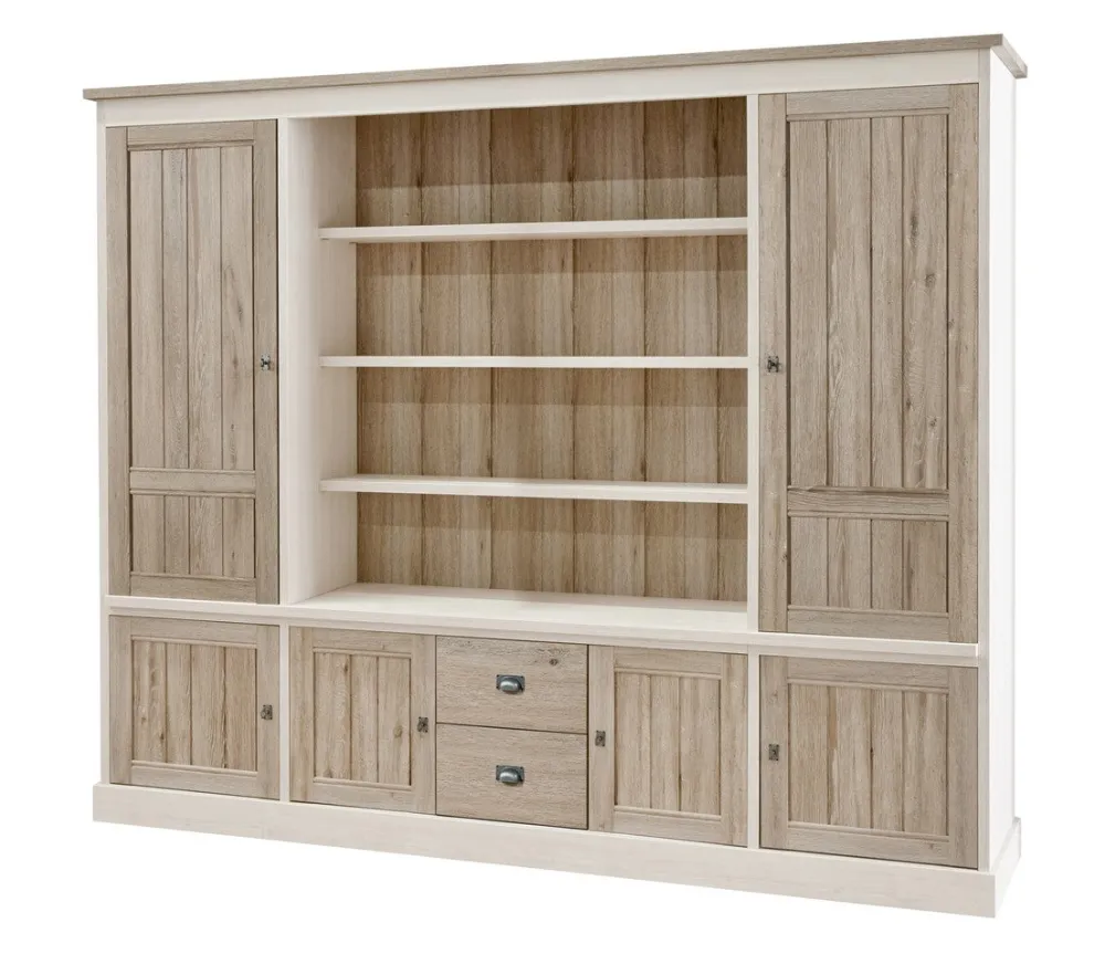 meubar__wandkast__york____0-6.webp Meubar - Wandkast York - WB1 - K499 - Lariks/Kristal eik licht bruin - 259x212x50cm | Belga Meubelen Online