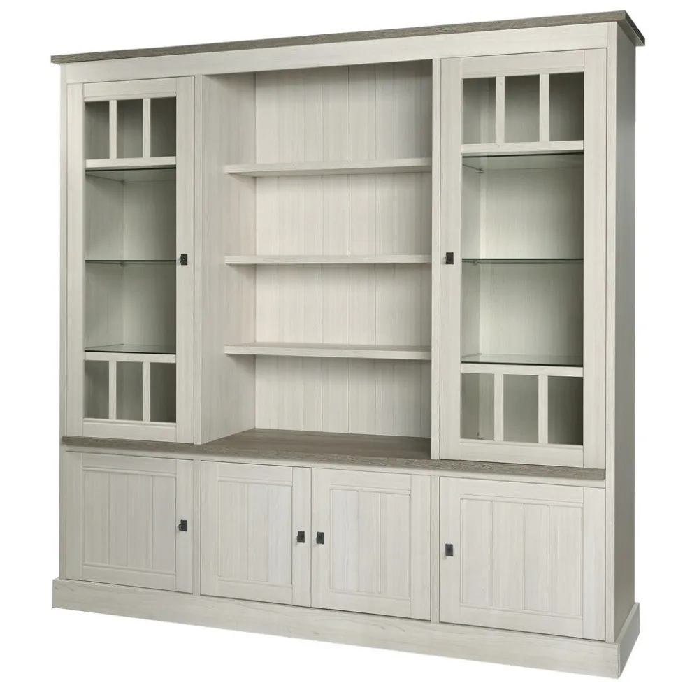 meubar__wandkast__york____0-8.webp Meubar - Wandkast York - WV2 - K467 - Lariks/Kristal eik licht bruin - 215x212x50cm | Belga Meubelen Clearance