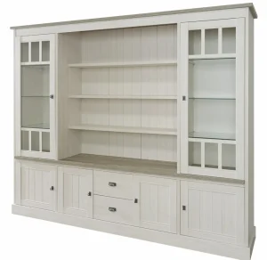 Meubar - Wandkast York - WV1 - K467 - Lariks/Kristal eik licht bruin - 259x212x50cm | Belga Meubelen Online