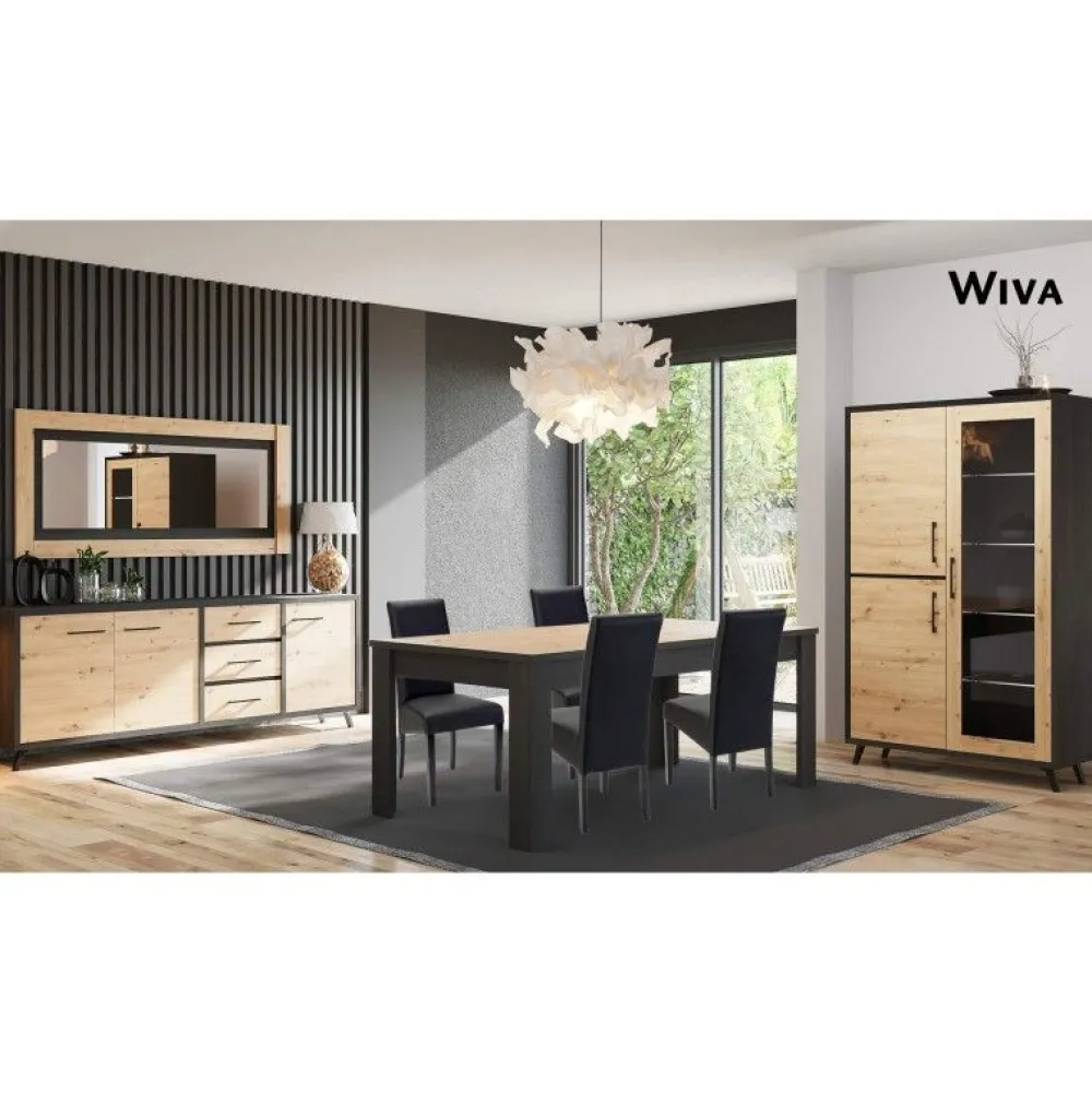 mlm__eetkamer_wiva__delig_0.webp MLM - Eetkamer Wiva - 3-delige set - Warme Eik/Zwart | Belga Meubelen Outlet