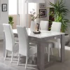 MLM - Eettafel Greta - Hoogglans - Beton/Wit - 160x77x90cm | Belga Meubelen Clearance