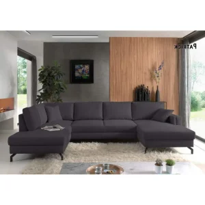 MLM - Hoeksalon Links - Stof - Donkergrijs - 203x342x165cm | Belga Meubelen Online