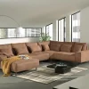 MLM - Hoeksalon Natalie - Links - Stof - Cognac - 192x373x265cm | Belga Meubelen Discount