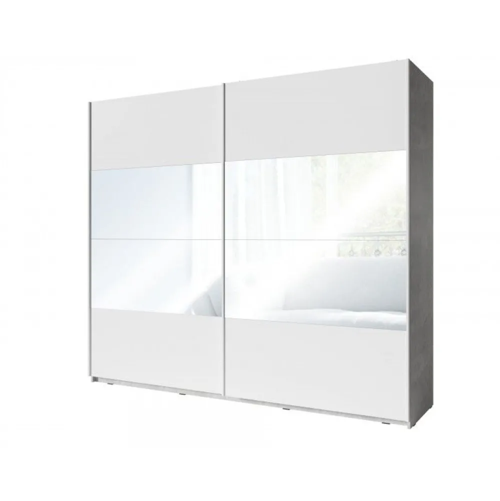mlm__kleerkast_dakota___s_0.webp MLM - Kleerkast Dakota - 2 schuifdeuren - Wit - 250x218x66cm | Belga Meubelen Fashion