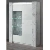 MLM - Vitrine Vittoria - Hoogglans - Wit/Marmer - 120x180x50cm | Belga Meubelen Outlet
