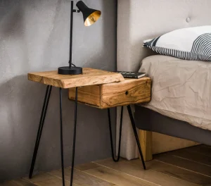 Nachtkastje Acacia R - Massief - Acacia - 60x60x32cm | Belga Meubelen New
