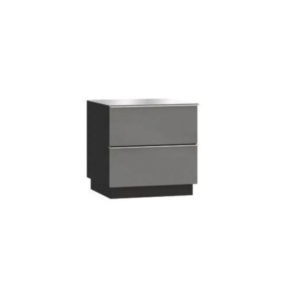 nachtkastje_helio_s__zwar_0.webp Nachtkastje Helio 2S - Zwart/Grijs - 50x48x50cm | Belga Meubelen Fashion