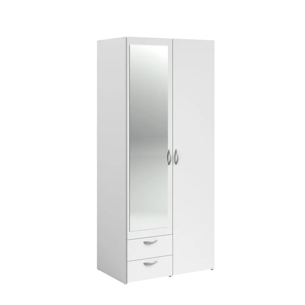 pst__kleerkast_daily___dr_0.webp PST - Kleerkast Daily - 2 Draaideuren - Wit - 80x185x51cm | Belga Meubelen Fashion