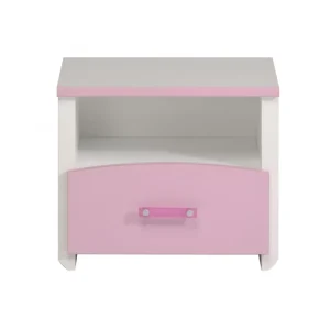 PST - Nachtkastje Biotiful - Wit/Roze - 48x42x33cm | Belga Meubelen New