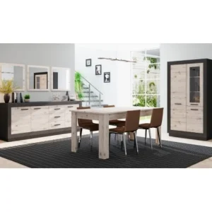 RAG - Eetkamer Panama - 3-delige set - Grijze Eik/Grijs | Belga Meubelen Outlet