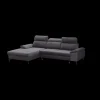 RME - Hoeksalon Paloma - Links - Stof - Zwart Velours - 175x97x277cm | Belga Meubelen Outlet