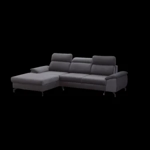 RME - Hoeksalon Paloma - Links - Stof - Zwart Velours - 175x97x277cm | Belga Meubelen Outlet