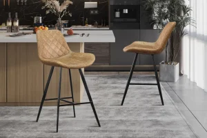 Rousseau - Barstoel Alicante PU Cognac - DEC7972-1 - 93x49x56 cm | Belga Meubelen Outlet