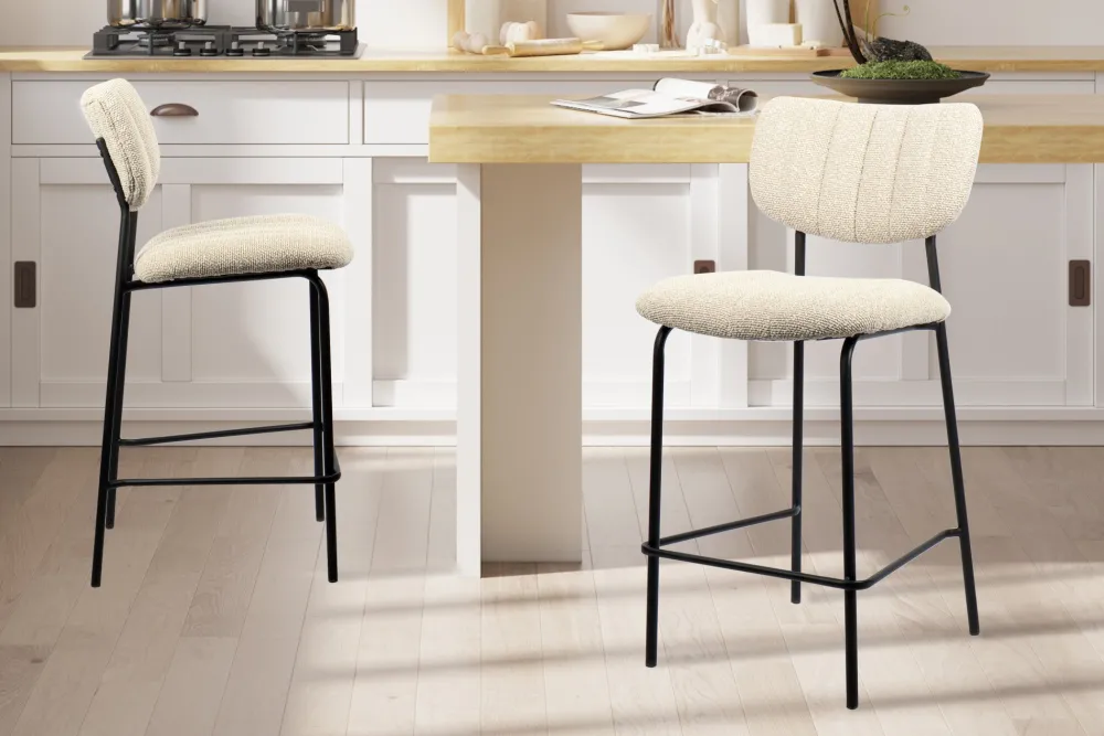 rousseau__barstoel_antura_0-1.webp Rousseau - Barstoel Antura Stof Beige - 97x46x53 cm | Belga Meubelen Fashion