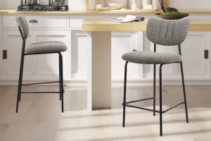 Rousseau - Barstoel Antura Stof Donkergrijs - 97x46x53 cm | Belga Meubelen Online