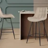 Rousseau - Barstoel Ariba Stof Beige - 93x46x55 cm | Belga Meubelen Sale