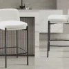 Rousseau - Barstoel Ella Stof Wit - 85x37.5x46 cm | Belga Meubelen Hot