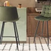 Rousseau - Barstoel Juta Fluweel Groen - 95x46x36 cm | Belga Meubelen Hot