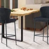 Rousseau - Barstoel Lisa Boucle - Donkergrijs - 96.5x51.5x56 cm | Belga Meubelen Discount
