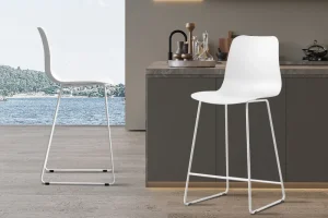Rousseau - Barstoel Marie PP Wit - 100.5x51x44cm | Belga Meubelen Online