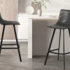Rousseau - Barstoel Ozan PU Zwart - 108x49x47 cm | Belga Meubelen Sale