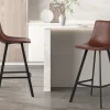 Rousseau - Barstoel Ozan PU Bruin - 98x45x49 cm | Belga Meubelen New