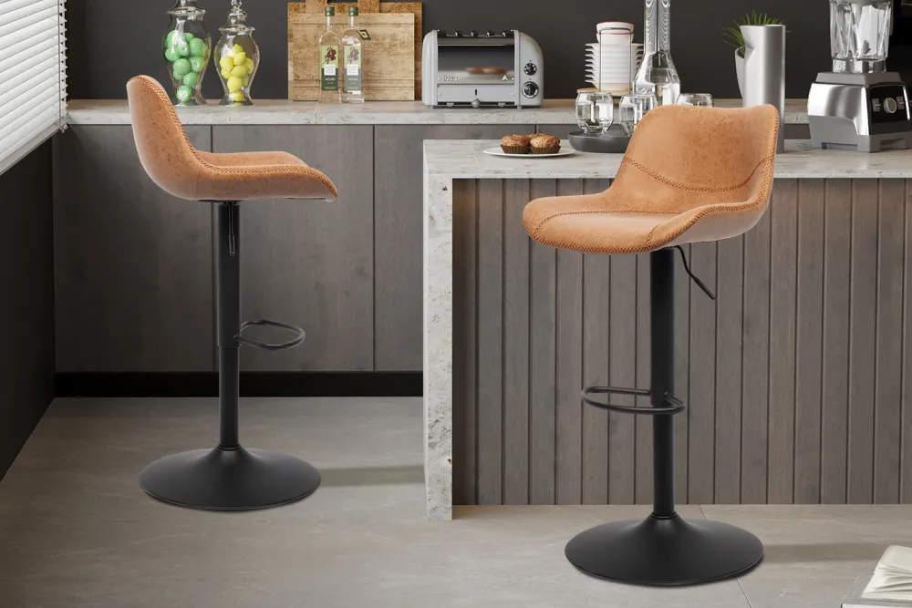 rousseau__barstoel_tilda__0-1.webp Rousseau - Barstoel Tilda PU Cognac - 85x45x52 cm | Belga Meubelen Sale