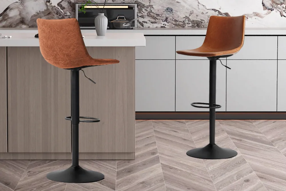 rousseau__barstoel_trevi__0-3.webp Rousseau - Barstoel Trevi PU Cognac - 88x41x47 cm | Belga Meubelen Discount