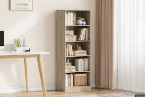 Rousseau - Boekenkast Space 4 legplanken Sonoma - 148x55x36 cm | Belga Meubelen Hot