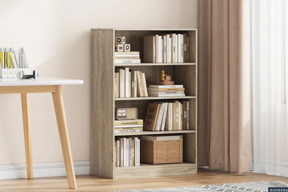 rousseau__boekenkast_spac_0-3.webp Rousseau - Boekenkast Space 3 legplanken Sonoma - 110x72x36 cm | Belga Meubelen Fashion