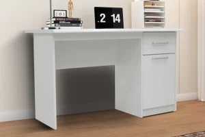 Rousseau - Bureau Milou 1 lade 1 deur Wit - 75x121x60 cm | Belga Meubelen Hot