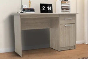 Rousseau - Bureau Milou 1 lade 1 deur Sonoma - 75x121x60 cm | Belga Meubelen Online