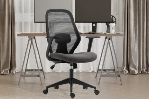 Rousseau - Bureaustoel Claude Mesh Zwart/Grijs - 97x60x58.5 cm | Belga Meubelen Online