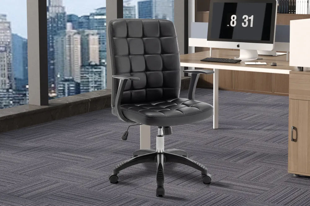 rousseau__bureaustoel_luk_0-1.webp Rousseau - Bureaustoel Luka Zwart - 96x58x59 cm | Belga Meubelen Fashion