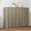 Rousseau - Commode Space 2 deuren 4 laden Sonoma - 84x106x36 cm | Belga Meubelen Hot