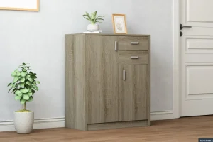 Rousseau - Commode Space 2 deuren 2 laden Sonoma - 84x72x36 cm | Belga Meubelen Clearance