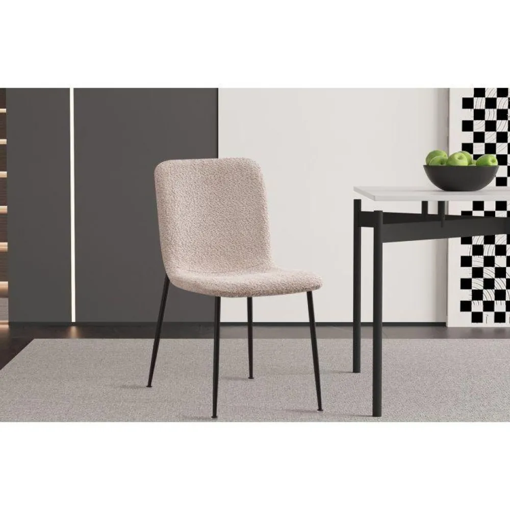 rousseau__eetkamerstoel_a_0-1.webp Rousseau - Eetkamerstoel Alice - Boucle - stof - Beige - 42x82x57cm | Belga Meubelen Clearance