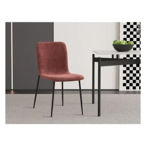 Rousseau - Eetkamerstoel Alice - Boucle - stof - Roze - 42x82x57cm | Belga Meubelen Online