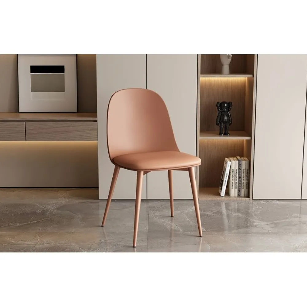 rousseau__eetkamerstoel_j_0-3.webp Rousseau - Eetkamerstoel Jasmin - PP/Kunstleder - Terracotta - 51x81x44cm | Belga Meubelen Online