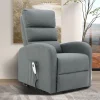 Rousseau - Electrische relax met lift Bruges Stof Donkergrijs - 106x73x85 cm | Belga Meubelen Hot