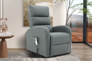Rousseau - Electrische relax met lift Bruges Stof Donkergrijs - 106x73x85 cm | Belga Meubelen Hot