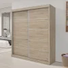 Rousseau - Kleerkast Mike 2 schuifdeuren Sonoma - 197.5x182.5x52.5 cm | Belga Meubelen New