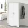 Rousseau - Kleerkast Ray 2 deuren Wit - 180x80x54 cm | Belga Meubelen Sale