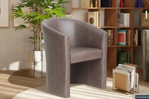 Rousseau - Kuipzeteltje Charlie Vintage PU Donkerbruin - 81x64x62 cm | Belga Meubelen Online