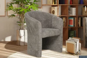 Rousseau - Kuipzeteltje Charlie Boucle - Bruin - 81x64x62 cm | Belga Meubelen Online