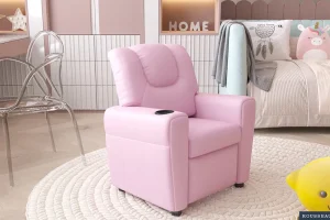 Rousseau - Mini-Relax Rene - manueel verstelbaar PU Roze - 65x97x42 cm | Belga Meubelen Online