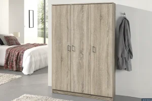 Rousseau - Opbergkast Ray 3 deuren en 4 legplanken Sonoma - 180x120x40 cm | Belga Meubelen Best